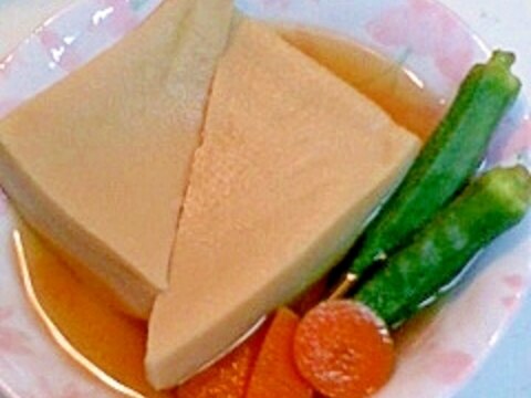 高野豆腐とオクラの冷やし含め煮